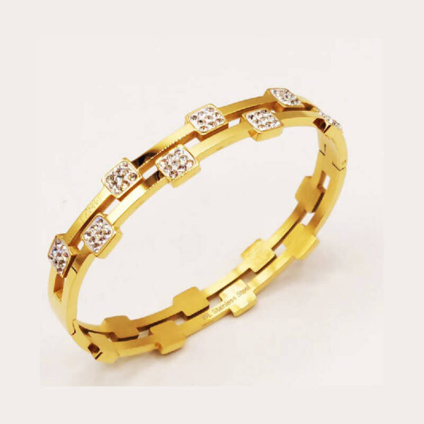 Rigid Multi Square Crystal Bracelet